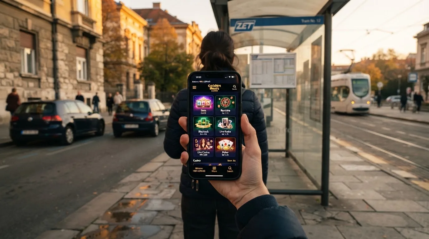 Osoba na autobusnoj stanici u Zagrebu čeka autobus i drži mobitel u ruci, kasno poslijepodne.