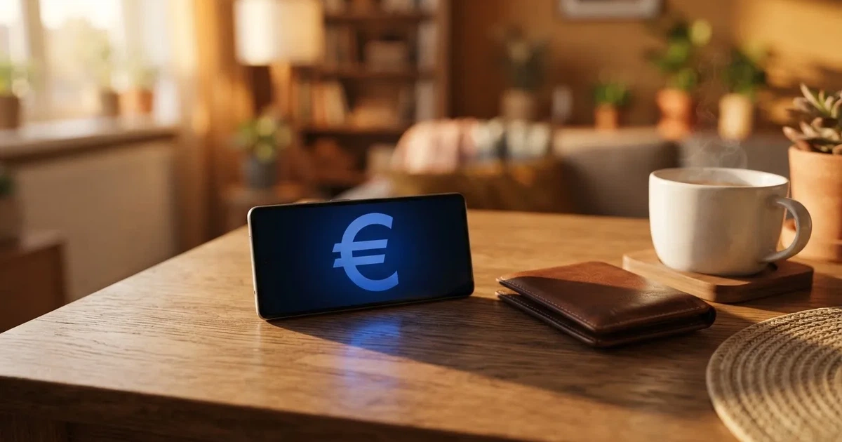 Mobitel na drvenom stolu pokraj novčanika i šalice kave — casino s apple pay u hrvatskoj